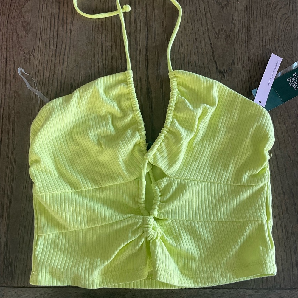 Neon tie cropped tank